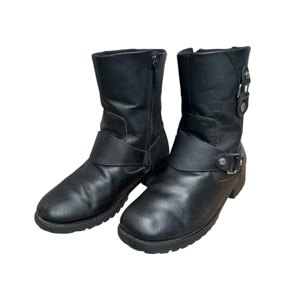Harley Davidson Shoes - Harley Davidson Womens Black Alivia Harness  Leather Boots. Sz.9.5